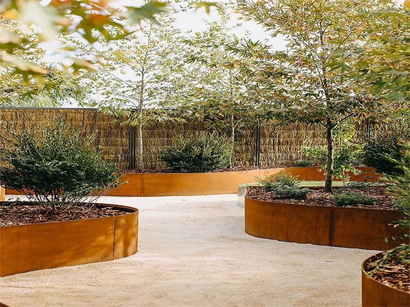 rusted corten steel garden edging For Gardening Articles